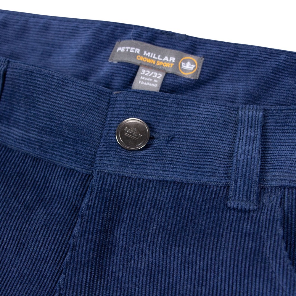 Peter Millar Crown Sport Blue Corduroy Pants Mens‎ 32x32 MF16EB20FB Stretch Golf